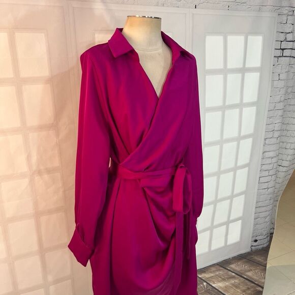 Fashion Nova Fuchsia Long Sleeve Dress - Picture 6 of 13